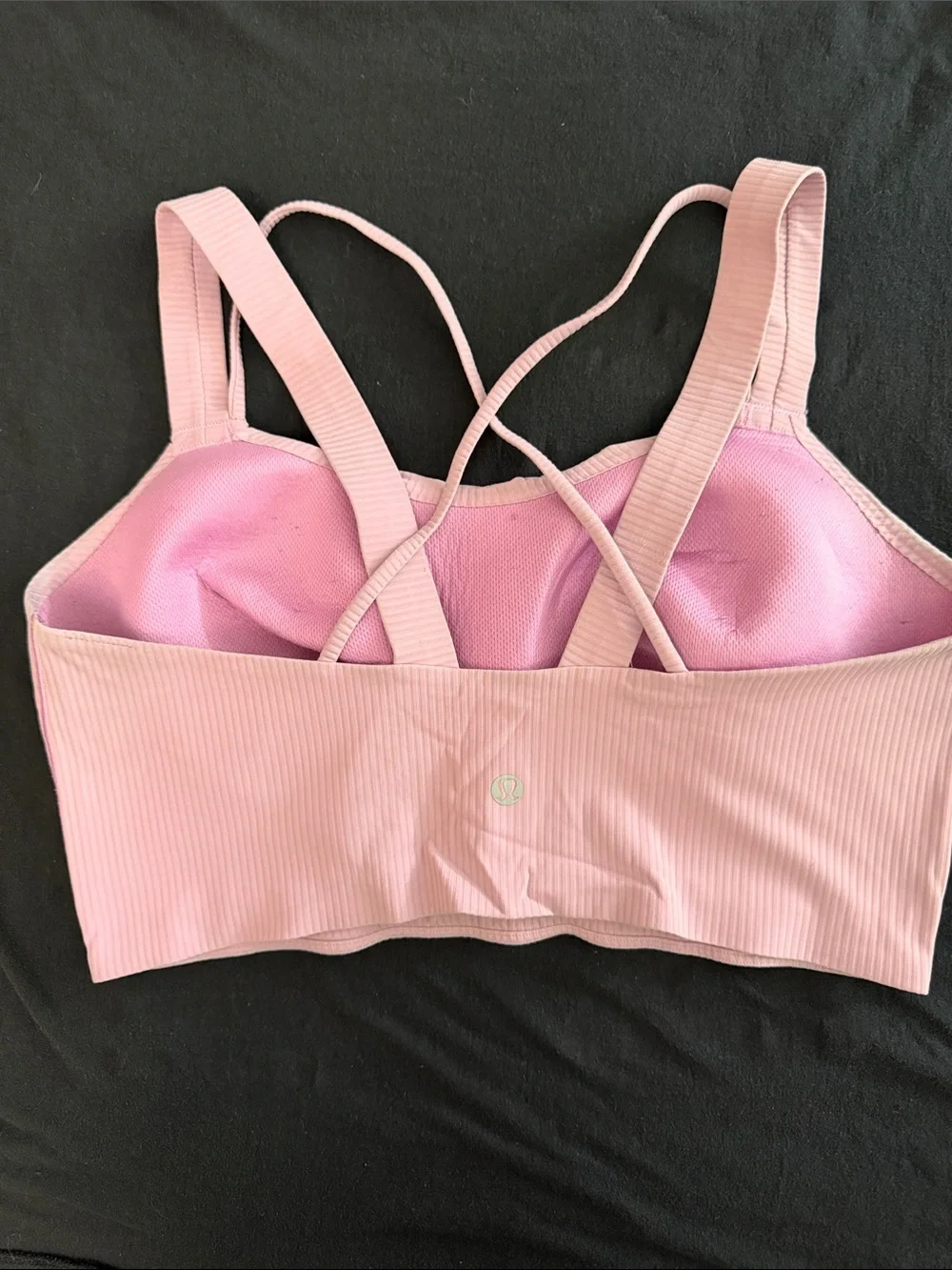 lululemon athletica Light Pink Ribbed Longline Sports Bra